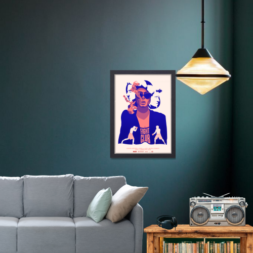 Fight Club Movie Poster Frame Action Movies Artwork Framed Posters Hollywood Crime Film Canvas Painting Photo Frames For Wall Decor Living Room Bedroom Art Study Room Restraunt Cafe Office & Home Decoration