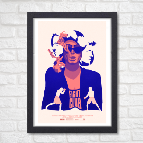 Fight Club Movie Poster Frame Action Movies Artwork Framed Posters Hollywood Crime Film Canvas Painting Photo Frames For Wall Decor Living Room Bedroom Art Study Room Restraunt Cafe Office & Home Decoration