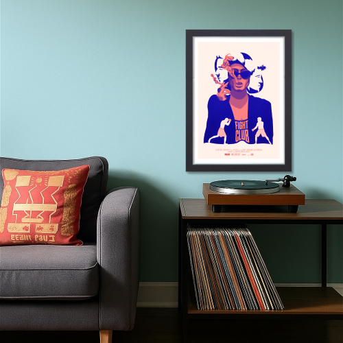 Fight Club Movie Poster Frame Action Movies Artwork Framed Posters Hollywood Crime Film Canvas Painting Photo Frames For Wall Decor Living Room Bedroom Art Study Room Restraunt Cafe Office & Home Decoration