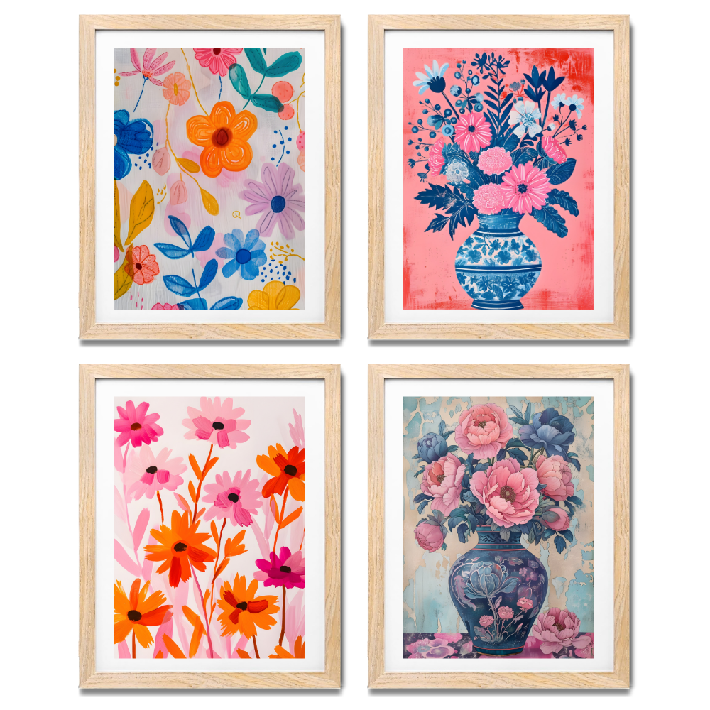 Boho Art Flower Paintings frame Posters Wall art, framed art prints, home decor, office decor, living room wall, classic art decor, artistic wall decor, interior decoration, ready to hang art, canvas wall art, home decor, office decor, living room wall art