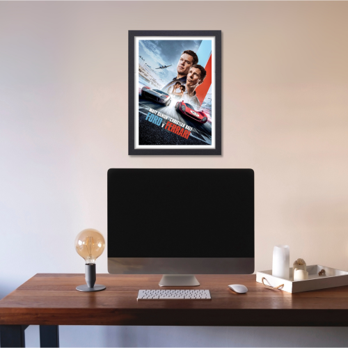 Ford Vs Ferrari Film Poster Frame Sport Action Art work Movie Framed Posters Hollywood Movies Canvas Painting Photo Frames for Wall Decor Living Room Bedroom  Study Room Restraunt Cafe Office & Home Decoration