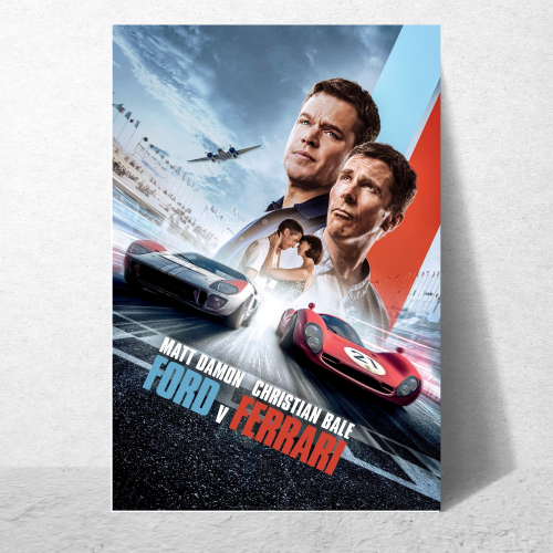 Ford Vs Ferrari Film Poster Frame Sport Action Art work Movie Framed Posters Hollywood Movies Canvas Painting Photo Frames for Wall Decor Living Room Bedroom  Study Room Restraunt Cafe Office & Home Decoration