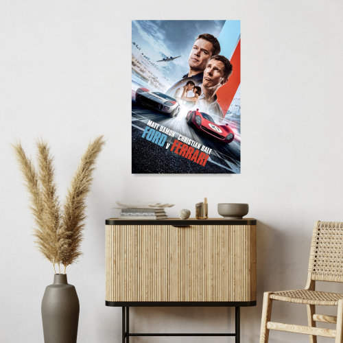 Ford Vs Ferrari Film Poster Frame Sport Action Art work Movie Framed Posters Hollywood Movies Canvas Painting Photo Frames for Wall Decor Living Room Bedroom  Study Room Restraunt Cafe Office & Home Decoration