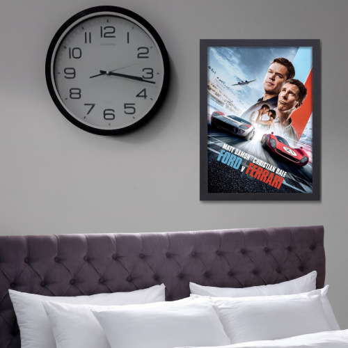 Ford Vs Ferrari Film Poster Frame Sport Action Art work Movie Framed Posters Hollywood Movies Canvas Painting Photo Frames for Wall Decor Living Room Bedroom  Study Room Restraunt Cafe Office & Home Decoration