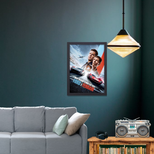 Ford Vs Ferrari Film Poster Frame Sport Action Art work Movie Framed Posters Hollywood Movies Canvas Painting Photo Frames for Wall Decor Living Room Bedroom  Study Room Restraunt Cafe Office & Home Decoration