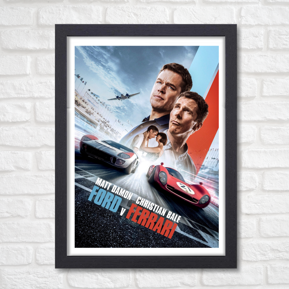Ford Vs Ferrari Film Poster Frame Sport Action Art work Movie Framed Posters Hollywood Movies Canvas Painting Photo Frames for Wall Decor Living Room Bedroom  Study Room Restraunt Cafe Office & Home Decoration