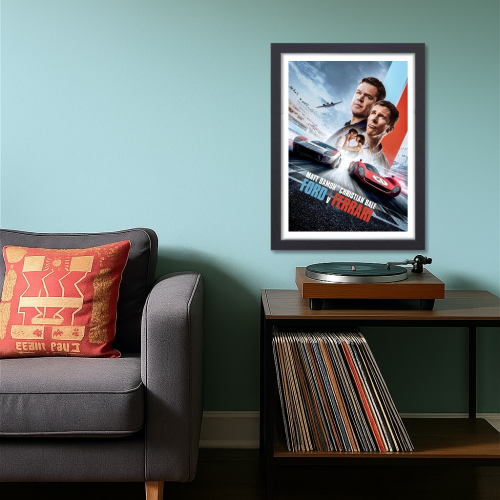 Ford Vs Ferrari Film Poster Frame Sport Action Art work Movie Framed Posters Hollywood Movies Canvas Painting Photo Frames for Wall Decor Living Room Bedroom  Study Room Restraunt Cafe Office & Home Decoration