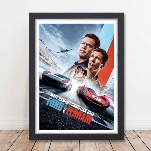 Ford Vs Ferrari Film Poster Frame Sport Action Art work Movie Framed Posters Hollywood Movies Canvas Painting Photo Frames for Wall Decor Living Room Bedroom  Study Room Restraunt Cafe Office & Home Decoration