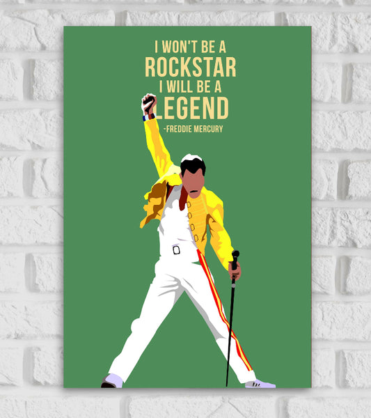 Freddie Mercury British Singer-Songwriter Pop Art Music Artist Artwork Popular Singers Singing illustration  Matte Finish Beautiful Wall Decor Framed Poster