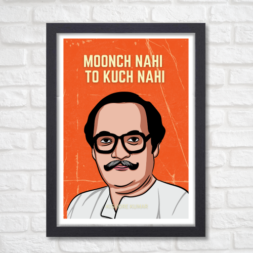 Kishor Kumar Classic Singer, Actor Artwork Bollywood Movie Frame Poster Movie Quote Wall Art Decor Photo Frames Poster Canvas For Bedroom Living Room Decoration Home Office wall Poster Gift, singers posters design, posters for wall posters for room decor, posters for bedroom, posters for wall decor, posters for room aesthetic, singers poster, singers posters for room, funny quotes poster, funny posters, funny posters for room, funny posters meme, funny posters for office, funny posters India