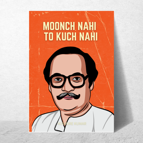 Kishor Kumar Classic Singer, Actor Artwork Bollywood Movie Frame Poster Movie Quote Wall Art Decor Photo Frames Poster Canvas For Bedroom Living Room Decoration Home Office wall Poster Gift, singers posters design, posters for wall posters for room decor, posters for bedroom, posters for wall decor, posters for room aesthetic, singers poster, singers posters for room, funny quotes poster, funny posters, funny posters for room, funny posters meme, funny posters for office, funny posters India