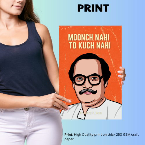 Kishor Kumar Classic Singer, Actor Artwork Bollywood Movie Frame Poster Movie Quote Wall Art Decor Photo Frames Poster Canvas For Bedroom Living Room Decoration Home Office wall Poster Gift, singers posters design, posters for wall posters for room decor, posters for bedroom, posters for wall decor, posters for room aesthetic, singers poster, singers posters for room, funny quotes poster, funny posters, funny posters for room, funny posters meme, funny posters for office, funny posters India