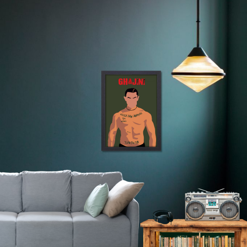 Ghajini Movie Poster Frame Actor Amir Khan Movies Framed Posters Bollywood Artwork Canvas Painting PHoto Frames For Wall Decor Bedroom Living Room Decoration Home Office walls Restraunt Cafe, Ghajini movie poster, Ghajini movie poster tamil, Ghajini telugu movie poster, Ghajini film poster, Ghajini hindi movie poster, Ghajini movie ka poster, Ghajini poster, Ghajini poster hd, Ghajini poster surya, Ghajini poster framed, aamir khan movie poster, aamir khan new movie poster, aamir khan all movie poster