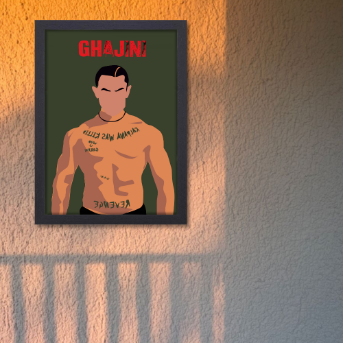 Ghajini Movie Poster Frame Actor Amir Khan Movies Framed Posters Bollywood Artwork Canvas Painting PHoto Frames For Wall Decor Bedroom Living Room Decoration Home Office walls Restraunt Cafe, Ghajini movie poster, Ghajini movie poster tamil, Ghajini telugu movie poster, Ghajini film poster, Ghajini hindi movie poster, Ghajini movie ka poster, Ghajini poster, Ghajini poster hd, Ghajini poster surya, Ghajini poster framed, aamir khan movie poster, aamir khan new movie poster, aamir khan all movie poster