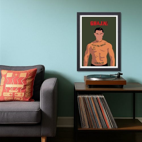 Ghajini Movie Poster Frame Actor Amir Khan Movies Framed Posters Bollywood Artwork Canvas Painting PHoto Frames For Wall Decor Bedroom Living Room Decoration Home Office walls Restraunt Cafe, Ghajini movie poster, Ghajini movie poster tamil, Ghajini telugu movie poster, Ghajini film poster, Ghajini hindi movie poster, Ghajini movie ka poster, Ghajini poster, Ghajini poster hd, Ghajini poster surya, Ghajini poster framed, aamir khan movie poster, aamir khan new movie poster, aamir khan all movie poster