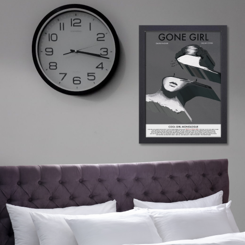 Gone Girl Movie Poster Frame Thriller Mystery Film Artwork Framed Posters Hollywood Movies Canvas Painting Photo Frames for Wall Decor Home Decoration Living Room Bedroom Office Study Room Cafe