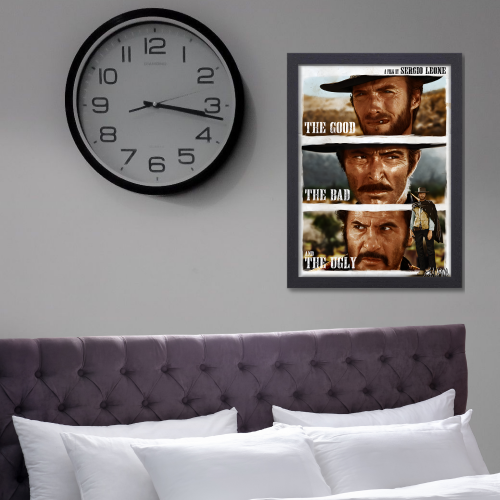 The Good, the Bad and the Ugly Film Poster Frame Western Action Movie Artwork Framed Posters Hollywood Movies Canvas Painting Photo Frames For Wall Decor Living Room Bedroom  Study Room Restraunt Cafe Office & Home Decoration