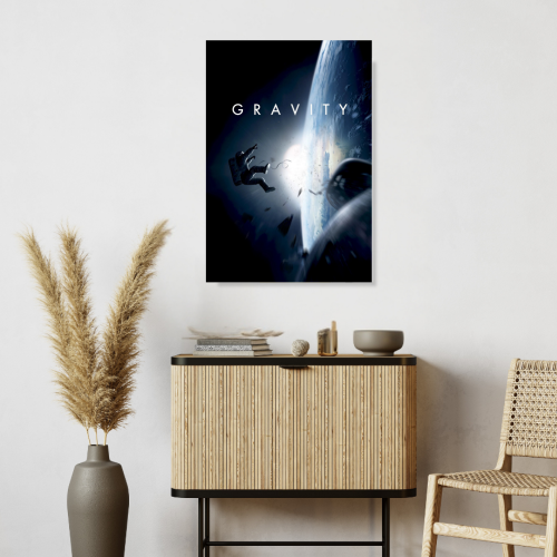 Gravity Movie Poster Frame American Thriller Sci-fi Film Artwork Framed Posters Hollywood Movies Canvas Painting Photo Frames for Wall Decor Living Room Bedroom  Study Room Restraunt Cafe Office & Home Decoration