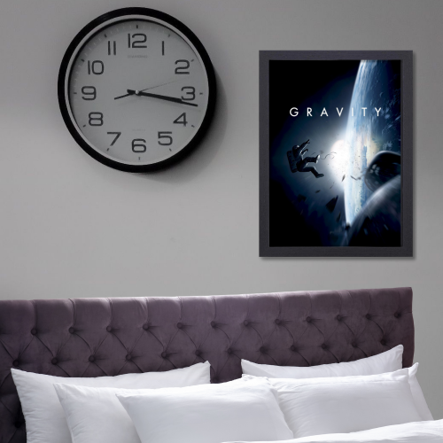 Gravity Movie Poster Frame American Thriller Sci-fi Film Artwork Framed Posters Hollywood Movies Canvas Painting Photo Frames for Wall Decor Living Room Bedroom  Study Room Restraunt Cafe Office & Home Decoration