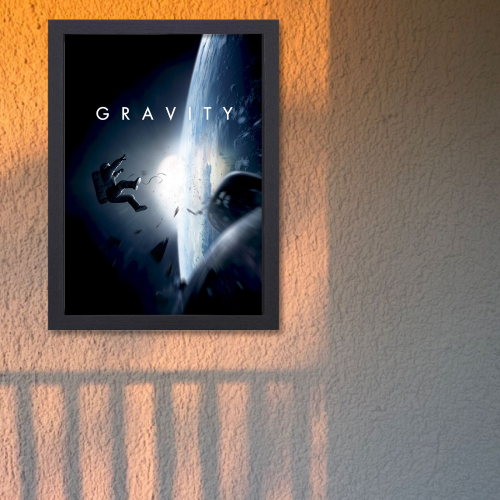 Gravity Movie Poster Frame American Thriller Sci-fi Film Artwork Framed Posters Hollywood Movies Canvas Painting Photo Frames for Wall Decor Living Room Bedroom  Study Room Restraunt Cafe Office & Home Decoration