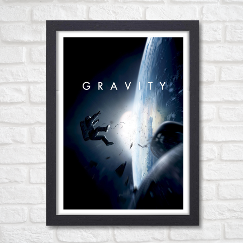 Gravity Movie Poster Frame American Thriller Sci-fi Film Artwork Framed Posters Hollywood Movies Canvas Painting Photo Frames for Wall Decor Living Room Bedroom  Study Room Restraunt Cafe Office & Home Decoration