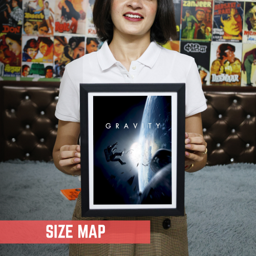 Gravity Movie Poster Frame American Thriller Sci-fi Film Artwork Framed Posters Hollywood Movies Canvas Painting Photo Frames for Wall Decor Living Room Bedroom  Study Room Restraunt Cafe Office & Home Decoration