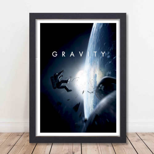 Gravity Movie Poster Frame American Thriller Sci-fi Film Artwork Framed Posters Hollywood Movies Canvas Painting Photo Frames for Wall Decor Living Room Bedroom  Study Room Restraunt Cafe Office & Home Decoration