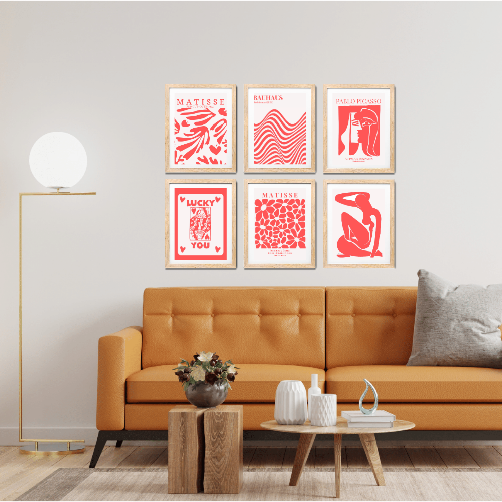 Set of 6 Henri Matisse Wall Art Paintings Framed Poster 10 x 13 Inches for Home Decoration, Living Room, Bedroom, hall, Kitchen, and Office Wall Decoration