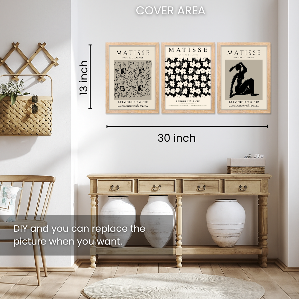 Set of 3 Henri Matisse Wall Art Paintings Framed Poster for Home Decoration, Living Room, Bedroom, hall, Kitchen, and Office Wall Decoration