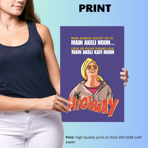 Highway Movie Poster Frame Bhatt Bollywood Movies Framed Posters Movie Actress Alia Dialogues Quote Canvas Artwork Painting Photo Frames For Wall Decor Restraunt Cafe Bedroom Living Room Decoration Home Office, highway poster, highway movie poster, highway movie poster hd, highway poster framed, highway movie poster framed, alia bhatt poster, alia bhatt movie poster, alia bhatt movie poster, alia bhatt new movie poster