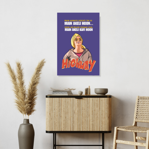 Highway Movie Poster Frame Bhatt Bollywood Movies Framed Posters Movie Actress Alia Dialogues Quote Canvas Artwork Painting Photo Frames For Wall Decor Restraunt Cafe Bedroom Living Room Decoration Home Office, highway poster, highway movie poster, highway movie poster hd, highway poster framed, highway movie poster framed, alia bhatt poster, alia bhatt movie poster, alia bhatt movie poster, alia bhatt new movie poster