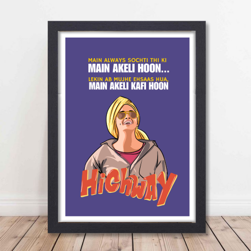 Highway Movie Poster Frame Bhatt Bollywood Movies Framed Posters Movie Actress Alia Dialogues Quote Canvas Artwork Painting Photo Frames For Wall Decor Restraunt Cafe Bedroom Living Room Decoration Home Office, highway poster, highway movie poster, highway movie poster hd, highway poster framed, highway movie poster framed, alia bhatt poster, alia bhatt movie poster, alia bhatt movie poster, alia bhatt new movie poster