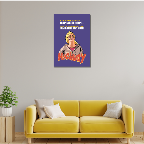 Highway Movie Poster Frame Bhatt Bollywood Movies Framed Posters Movie Actress Alia Dialogues Quote Canvas Artwork Painting Photo Frames For Wall Decor Restraunt Cafe Bedroom Living Room Decoration Home Office, highway poster, highway movie poster, highway movie poster hd, highway poster framed, highway movie poster framed, alia bhatt poster, alia bhatt movie poster, alia bhatt movie poster, alia bhatt new movie poster