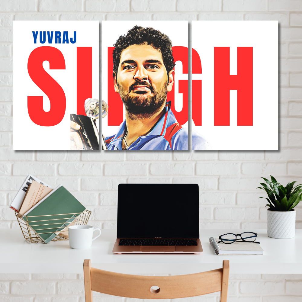 Yuvraj Singh 3-Piece Poster | Indian Cricket Legend Wall Art