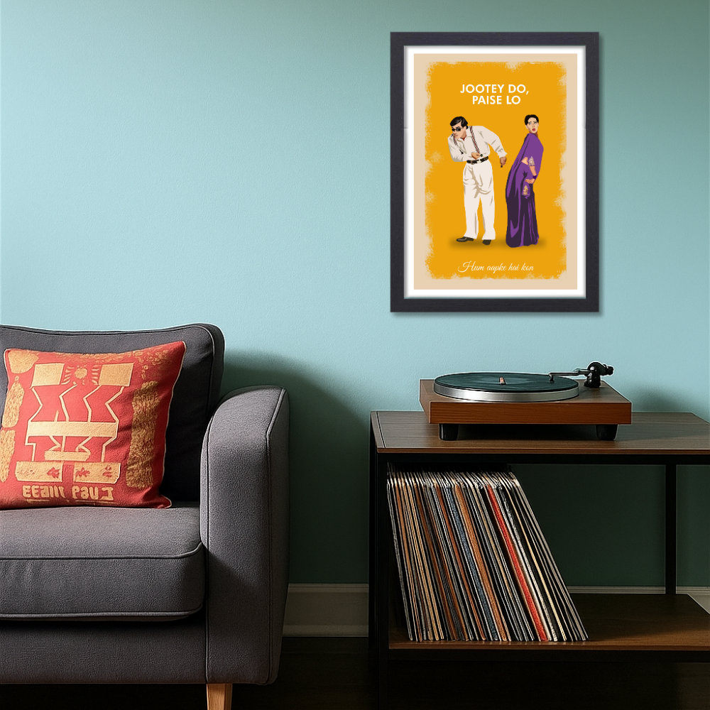 Bollywood Movie Hum Aapke Hai Kon Poster Frame Movies Actor salman Khan MAdhuri Dixit Framed Posters Dialouges Quote Canvas Painting Photo Frames For Wall Decor Bedroom Living Room Decoration Home Office Restraunt Cafe