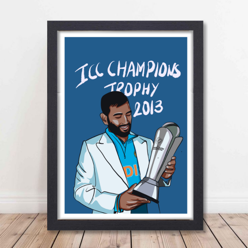 MS Dhoni Poster Frame Mahi Wall Framed Posters Mahendra Singh Dhoni Motivational Quotes Photo Frames Paintings For Room Wall Decoration, Living Room Bedroom Boys Gift Fan| Cricket Lover Cricketers Wall Decor Canvas