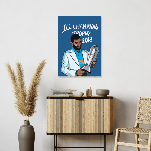 MS Dhoni Poster Frame Mahi Wall Framed Posters Mahendra Singh Dhoni Motivational Quotes Photo Frames Paintings For Room Wall Decoration, Living Room Bedroom Boys Gift Fan| Cricket Lover Cricketers Wall Decor 