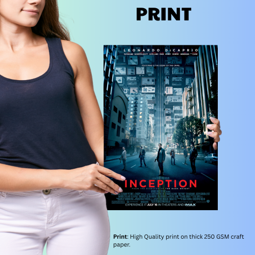 Inception 3 Movie Poster Frame Sci fi Action Film Framed Posters Hollywood Movies Artwork Canvas Painting Photo Frames For Wall Art Decor Living Room Bedroom  Study Room Restraunt Cafe Office & Home Decoration
