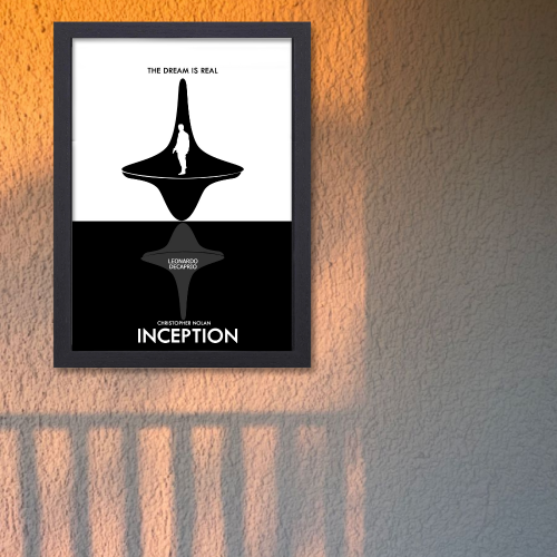 Inception Movie Poster Frame Sci fi Action Film Framed Posters Hollywood Movies Artwork Canvas Painting Photo Frames For Wall Art Decor Living Room Bedroom  Study Room Restraunt Cafe Office & Home Decoration