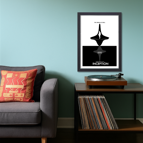 Inception Movie Poster Frame Sci fi Action Film Framed Posters Hollywood Movies Artwork Canvas Painting Photo Frames For Wall Art Decor Living Room Bedroom  Study Room Restraunt Cafe Office & Home Decoration