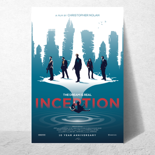 Inception Film Poster Frame Sci fi Action Movie Framed Posters Hollywood Movies Artwork Canvas Painting Photo Frames For Wall Art Decor Living Room Bedroom  Study Room Restraunt Cafe Office & Home Decoration