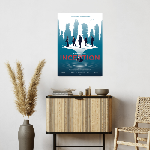 Inception Film Poster Frame Sci fi Action Movie Framed Posters Hollywood Movies Artwork Canvas Painting Photo Frames For Wall Art Decor Living Room Bedroom  Study Room Restraunt Cafe Office & Home Decoration