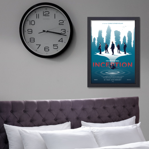 Inception Film Poster Frame Sci fi Action Movie Framed Posters Hollywood Movies Artwork Canvas Painting Photo Frames For Wall Art Decor Living Room Bedroom  Study Room Restraunt Cafe Office & Home Decoration