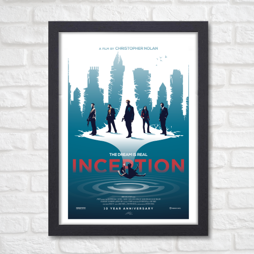 Inception Film Poster Frame Sci fi Action Movie Framed Posters Hollywood Movies Artwork Canvas Painting Photo Frames For Wall Art Decor Living Room Bedroom  Study Room Restraunt Cafe Office & Home Decoration