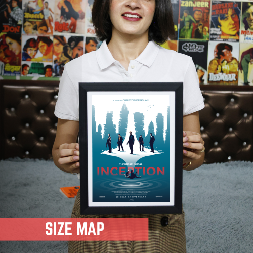Inception Film Poster Frame Sci fi Action Movie Framed Posters Hollywood Movies Artwork Canvas Painting Photo Frames For Wall Art Decor Living Room Bedroom  Study Room Restraunt Cafe Office & Home Decoration