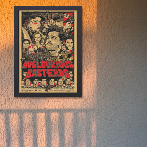Inglourious Basterds Movie Poster Frame Movie Artwork Framed Posters Hollywood Action Film Canvas Painting Photo Frame for Wall Decor Home Decoration Living Room Bedroom Office Study Room Cafe, inglourious poster, hollywood movies poster, hollywood moviesposter images, hollywood movies poster 4k, hollywood movies posters hd, hollywood movies poster 2025, hollywood movies poster design, hollywood movie posters photos, hollywood movie posters store, hollywood movie poster background, hollywood movie poster