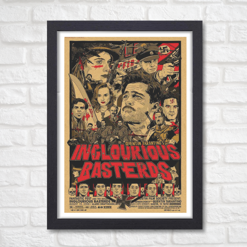 Inglourious Basterds Movie Poster Frame Movie Artwork Framed Posters Hollywood Action Film Canvas Painting Photo Frame for Wall Decor Home Decoration Living Room Bedroom Office Study Room Cafe, inglourious poster, hollywood movies poster, hollywood moviesposter images, hollywood movies poster 4k, hollywood movies posters hd, hollywood movies poster 2025, hollywood movies poster design, hollywood movie posters photos, hollywood movie posters store, hollywood movie poster background, hollywood movie poster