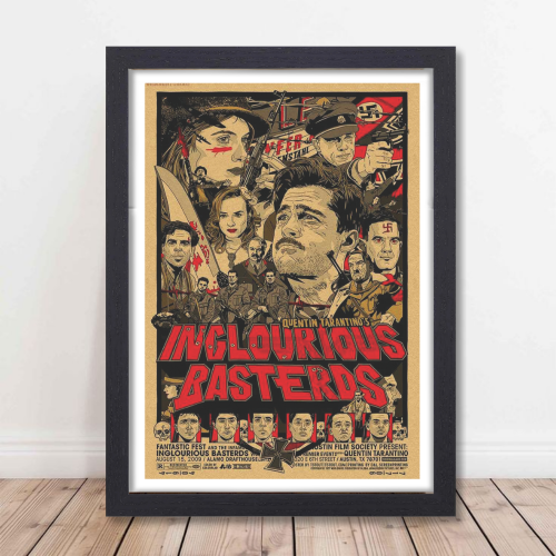 Inglourious Basterds Movie Poster Frame Movie Artwork Framed Posters Hollywood Action Film Canvas Painting Photo Frame for Wall Decor Home Decoration Living Room Bedroom Office Study Room Cafe, inglourious poster, hollywood movies poster, hollywood moviesposter images, hollywood movies poster 4k, hollywood movies posters hd, hollywood movies poster 2025, hollywood movies poster design, hollywood movie posters photos, hollywood movie posters store, hollywood movie poster background, hollywood movie poster