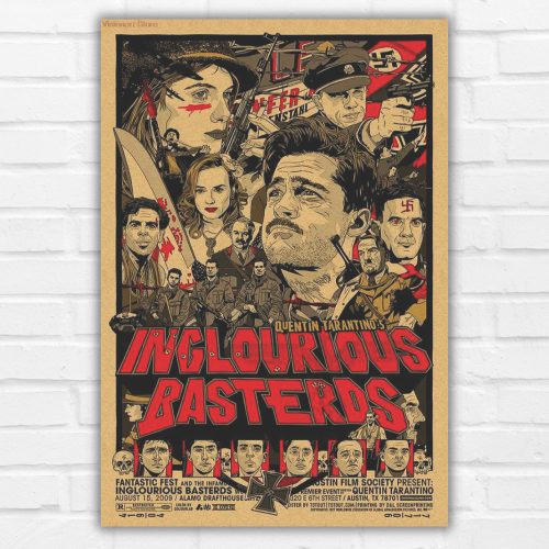 Inglourious Basterds Movie Poster Frame Movie Artwork Framed Posters Hollywood Action Film Canvas Painting Photo Frame for Wall Decor Home Decoration Living Room Bedroom Office Study Room Cafe, inglourious poster, hollywood movies poster, hollywood moviesposter images, hollywood movies poster 4k, hollywood movies posters hd, hollywood movies poster 2025, hollywood movies poster design, hollywood movie posters photos, hollywood movie posters store, hollywood movie poster background, hollywood movie poster
