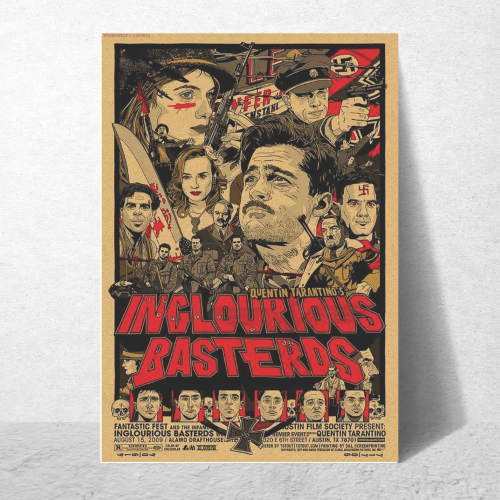 Inglourious Basterds Movie Poster Frame Movie Artwork Framed Posters Hollywood Action Film Canvas Painting Photo Frame for Wall Decor Home Decoration Living Room Bedroom Office Study Room Cafe, inglourious poster, hollywood movies poster, hollywood moviesposter images, hollywood movies poster 4k, hollywood movies posters hd, hollywood movies poster 2025, hollywood movies poster design, hollywood movie posters photos, hollywood movie posters store, hollywood movie poster background, hollywood movie poster
